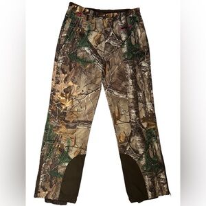 Realtree Hunting Pants Camouflage Fleece Lined Zip Leg Pink Logo Size M (38-40)